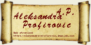 Aleksandra Profirović vizit kartica